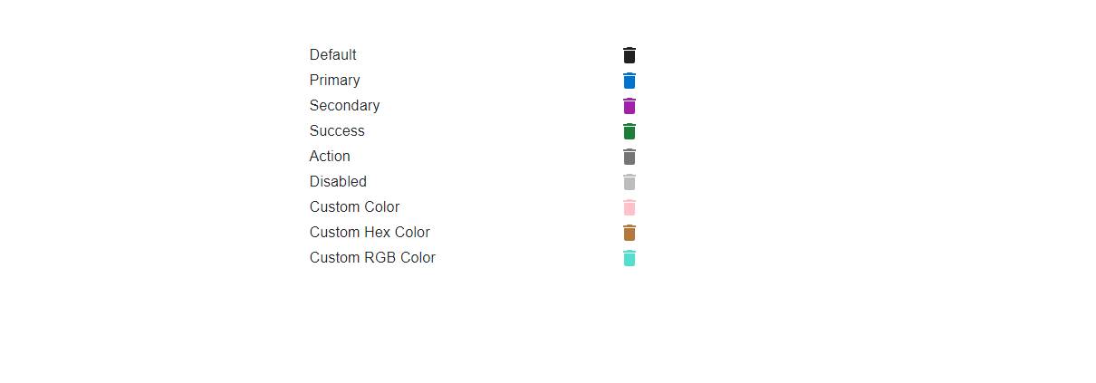 React, Material icon color example