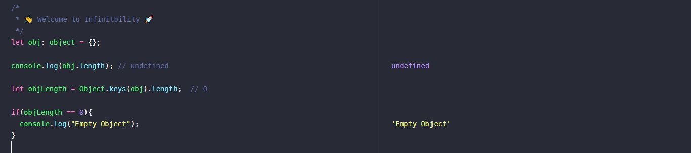 Empty, Object, typescript, Example