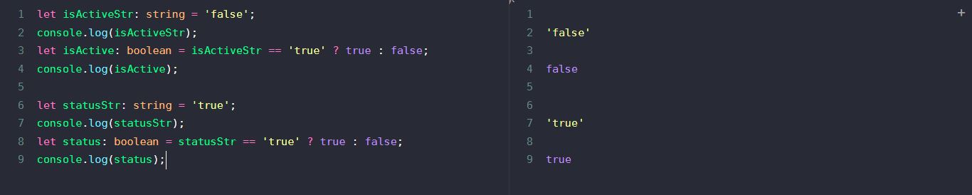 TypeScript, convert string to boolean example