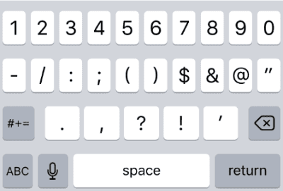 React Native, keyboardType, default, iOS